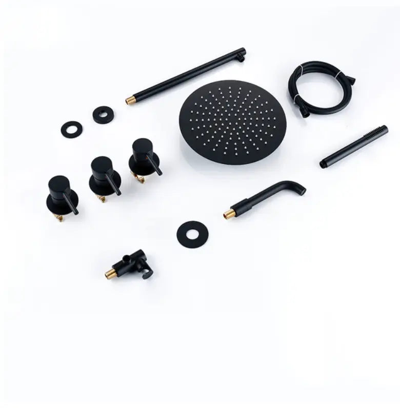 Kit de douche-bain encastré noir mat - Biblos Afinaure