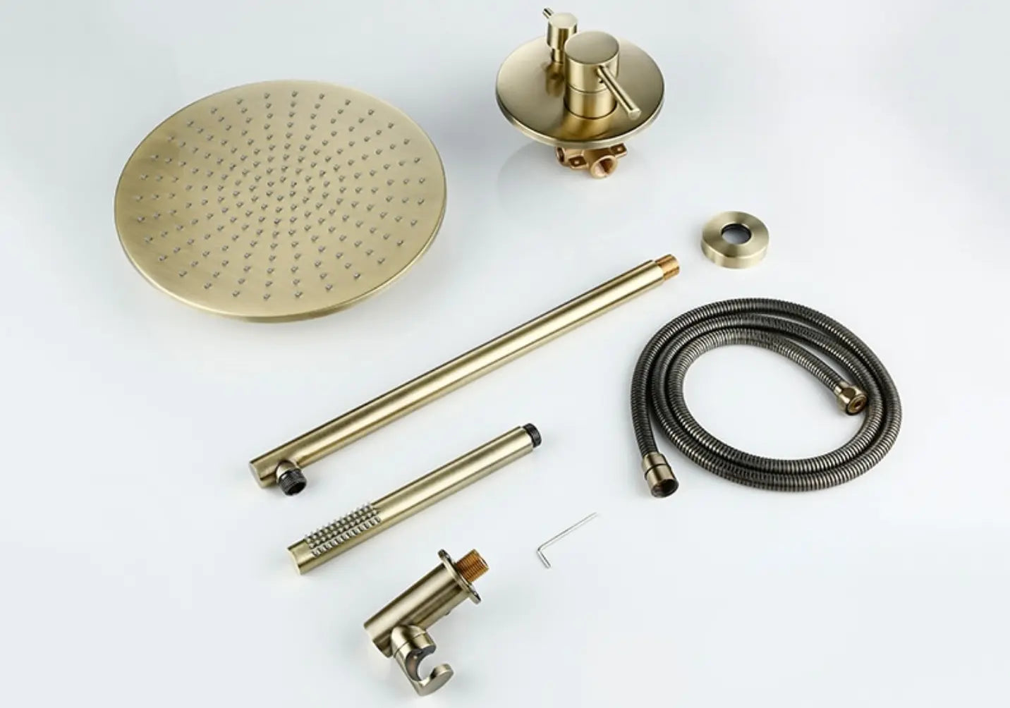 Kit de douche thermostatique encastrable or brossé - Namos Afinaure