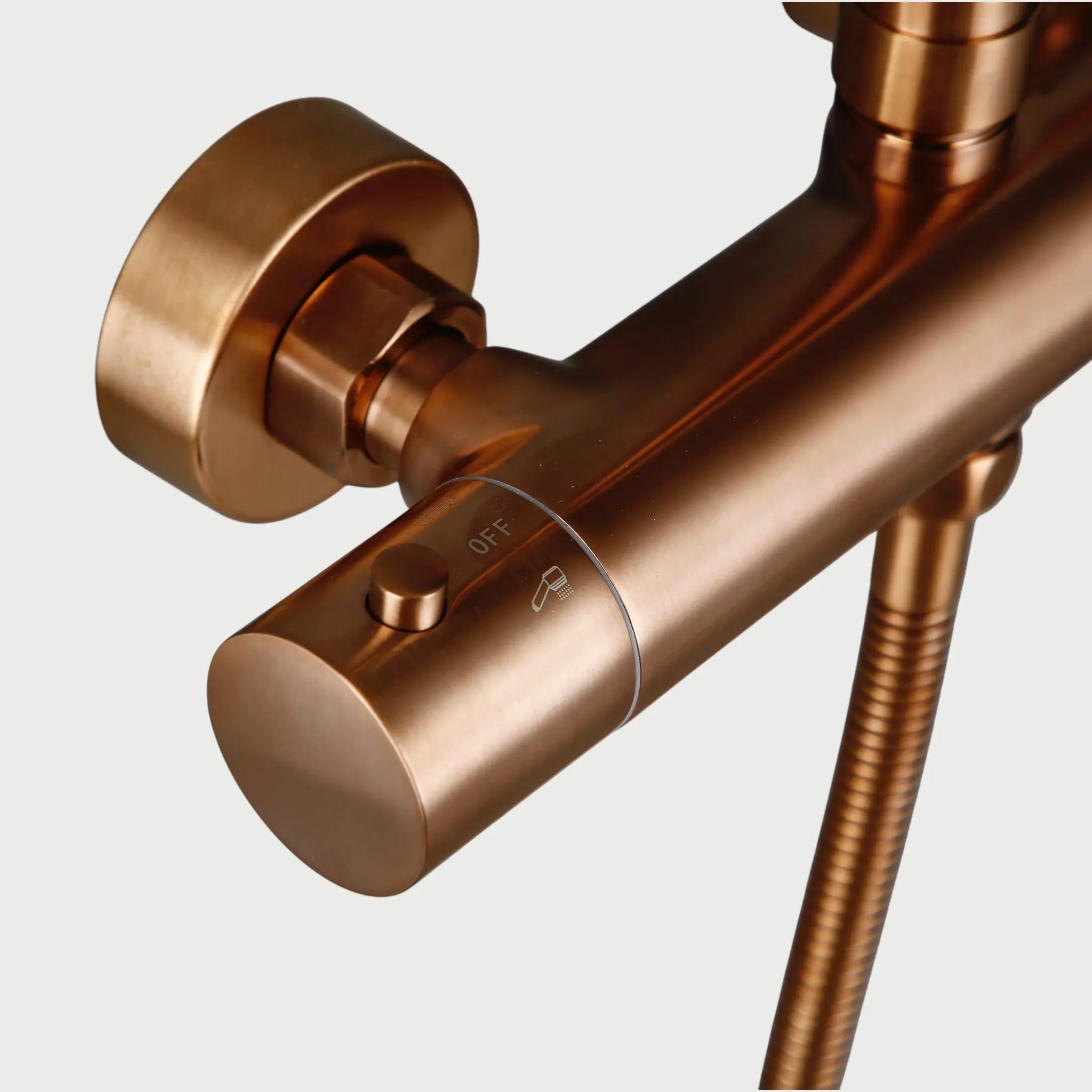 Colonne de douche thermostatiqueor or rose brossé - Ornos Afinaure