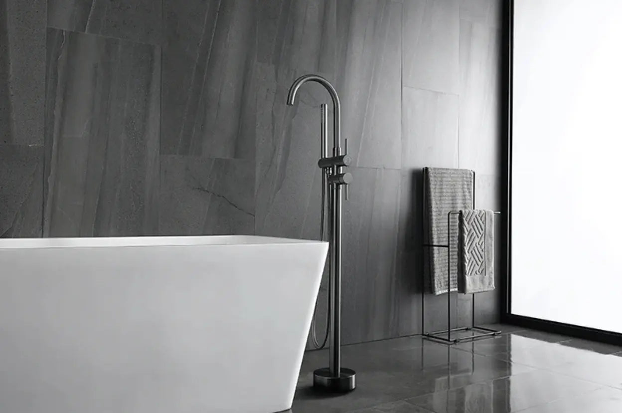 Robinet mitigeur de baignoire sur pied Anthracite - Amare Afinaure