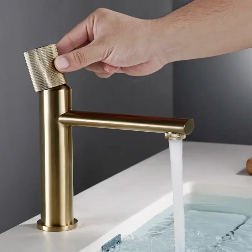 Robinet mitigeur lavabo  or brossé- Eden Afinaure