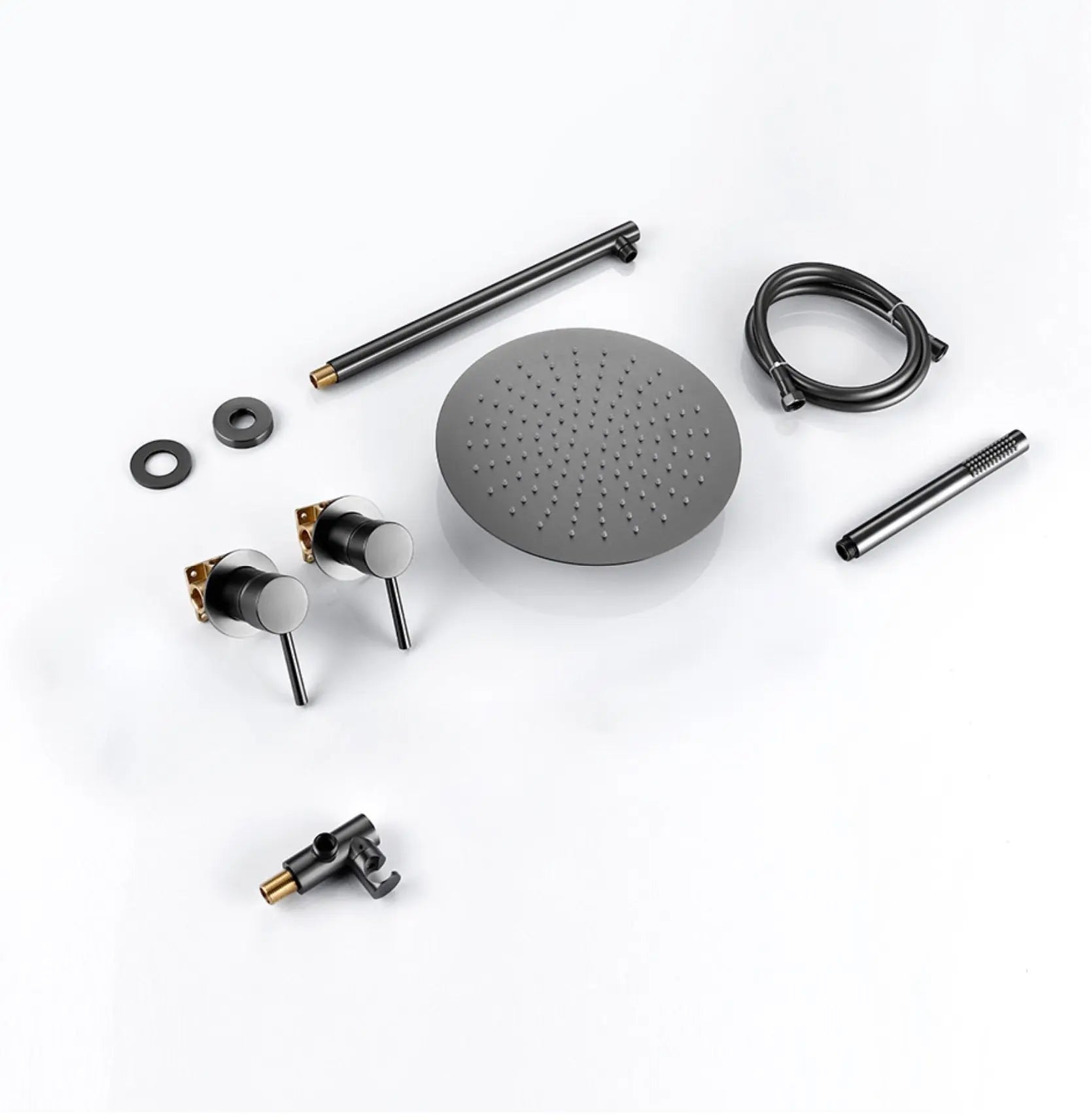 Composition mitigeur de douche thermostatique encastré anthracite - Biblos Afinaure