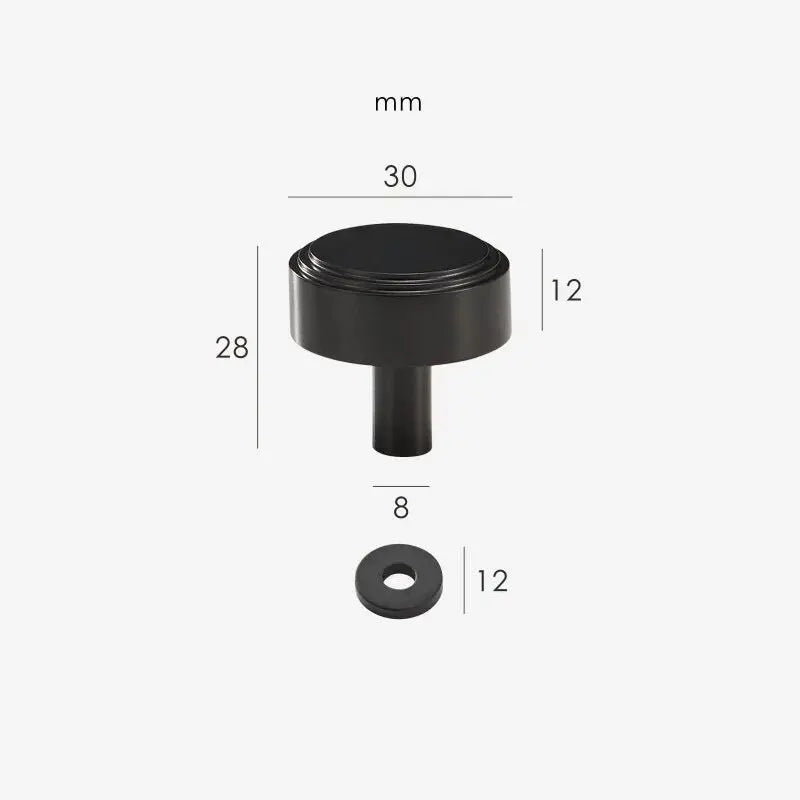 Bouton de meuble en noir - Turati Afinaure