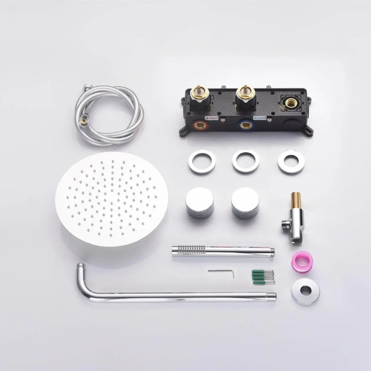 Composition mitigeur de douche thermostatique encastré Chrome - Culliann Afinaure