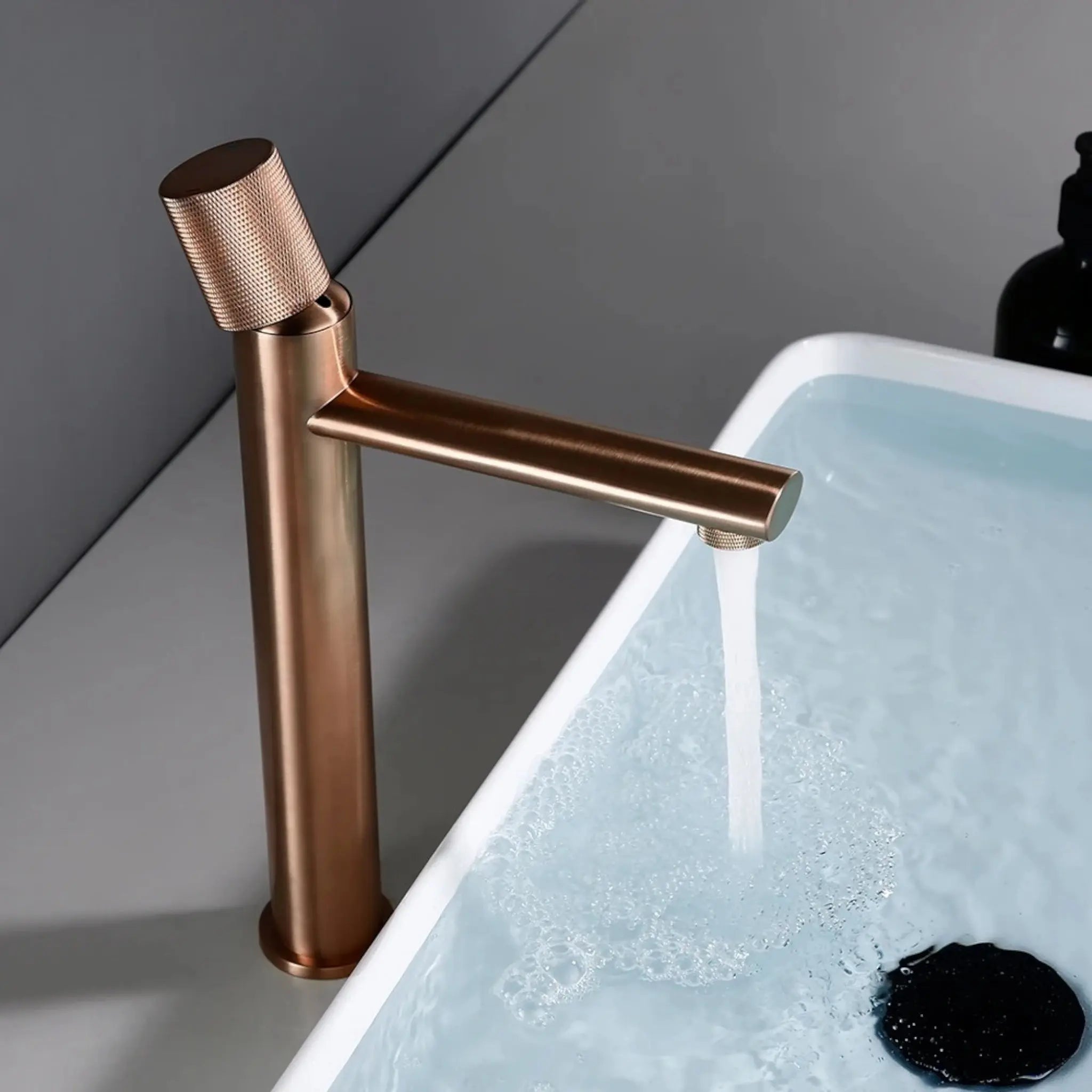 Mitigeur lavabo haut or rose - Eden Afinaure