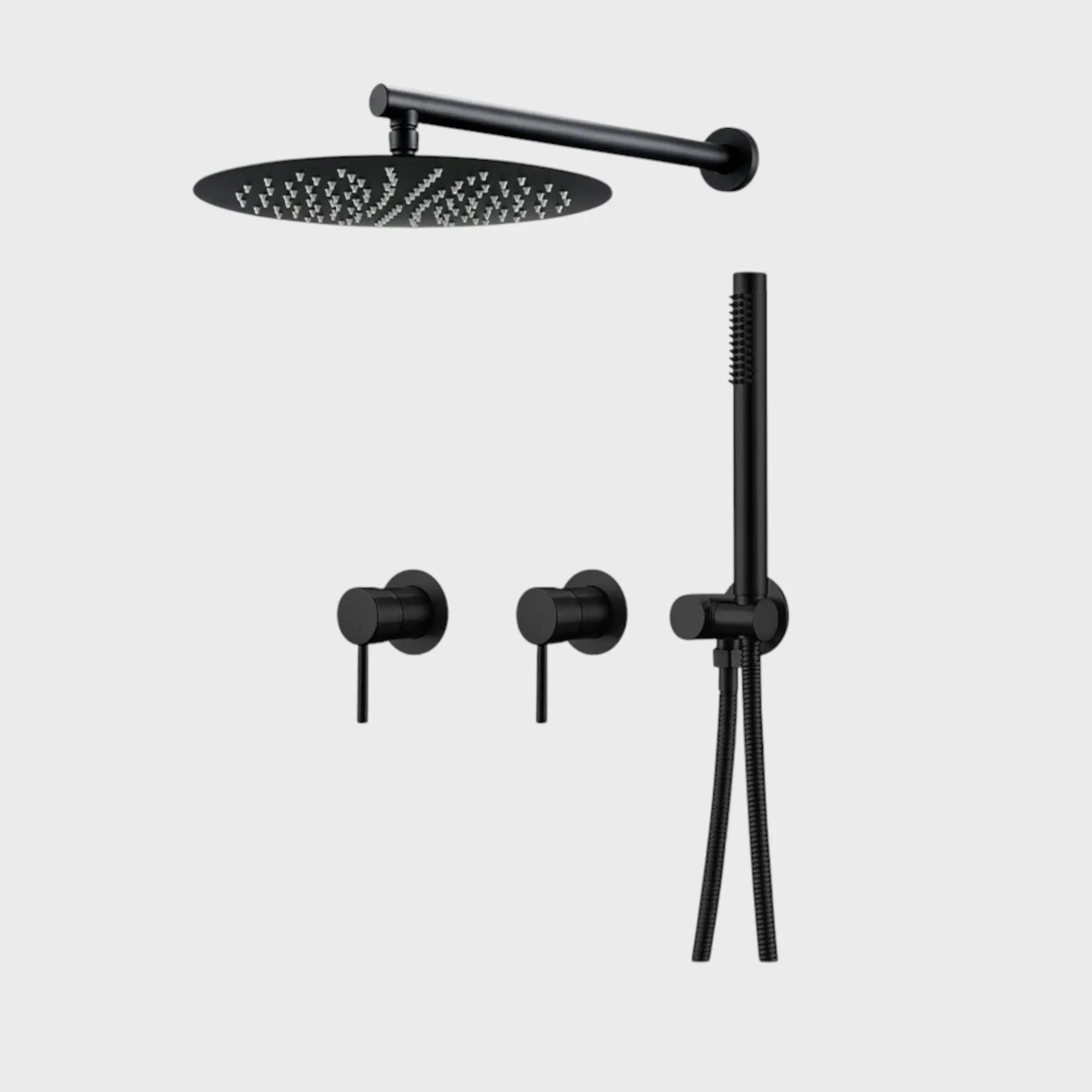 Colonne de douche thermostatiqu encastré noir - Biblos Afinaure