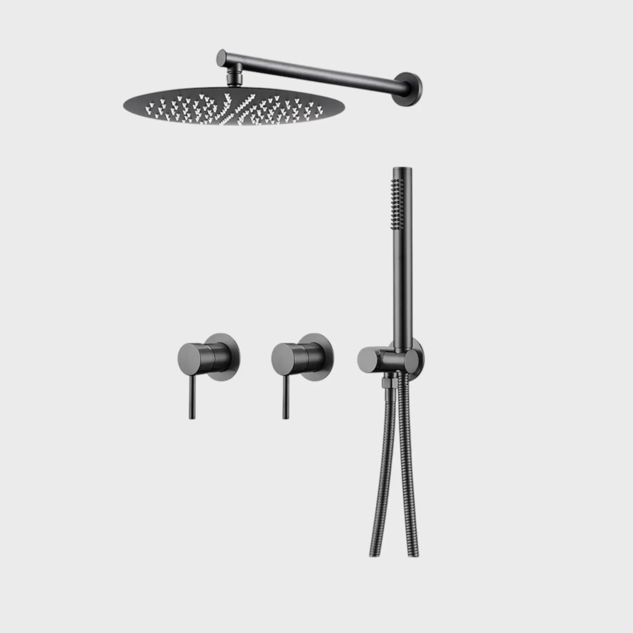 Composition mitigeur de douche thermostatique encastré anthracite - Biblos Afinaure