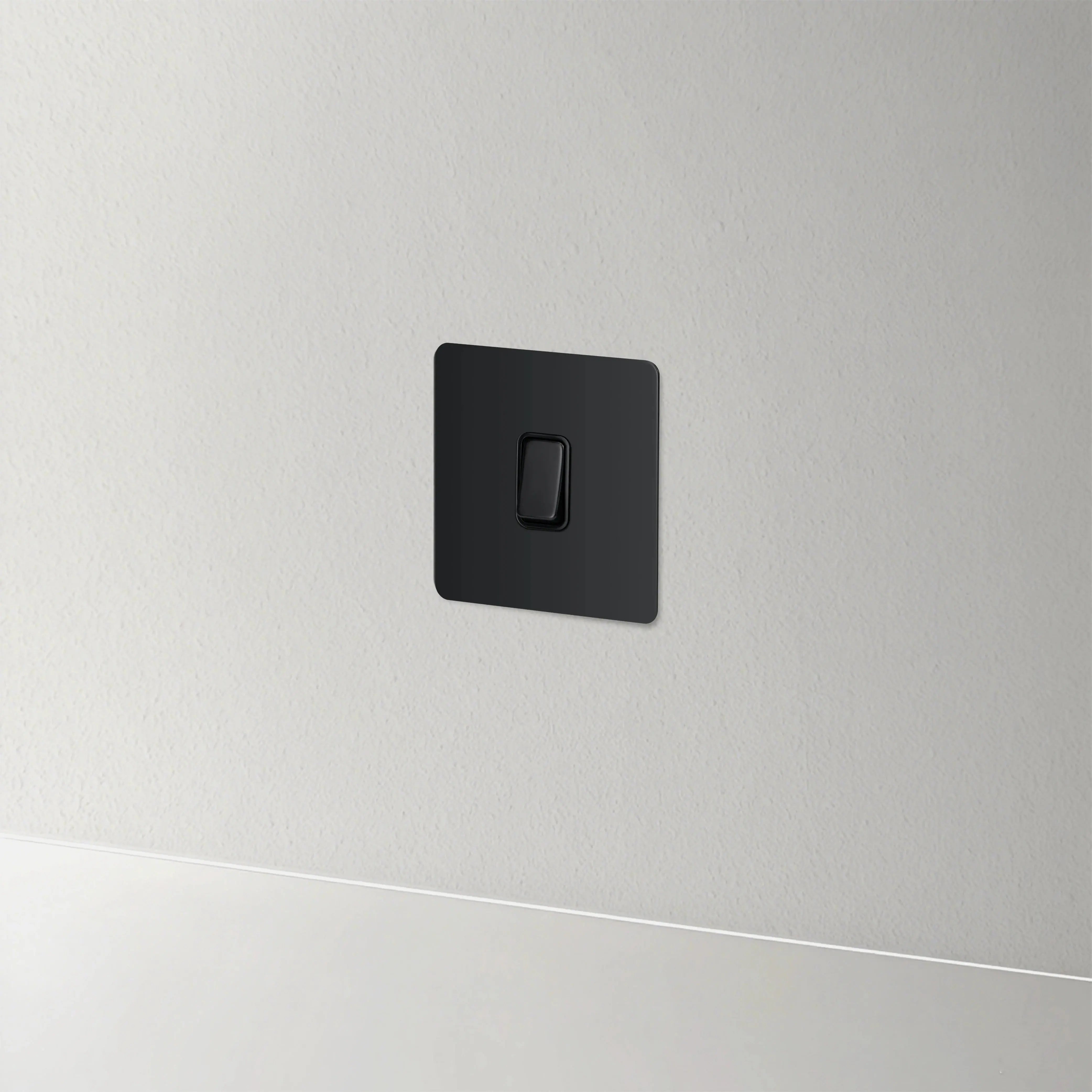 Interrupteur simple bouton plat noir - ELYSE Afinaure