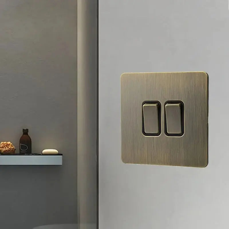 Interrupteur double bouton plat bronze brossé - ELYSE Afinaure