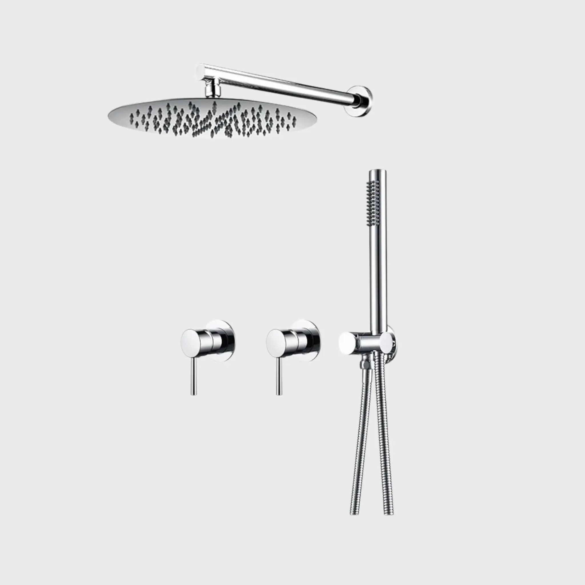 Composition thermostatique de douche encastrée chrome - Biblos Afinaure