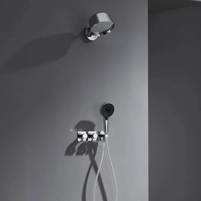 Mitigeur de douche encastrée avec pomme cloche mural chrome  - Lujo Afinaure