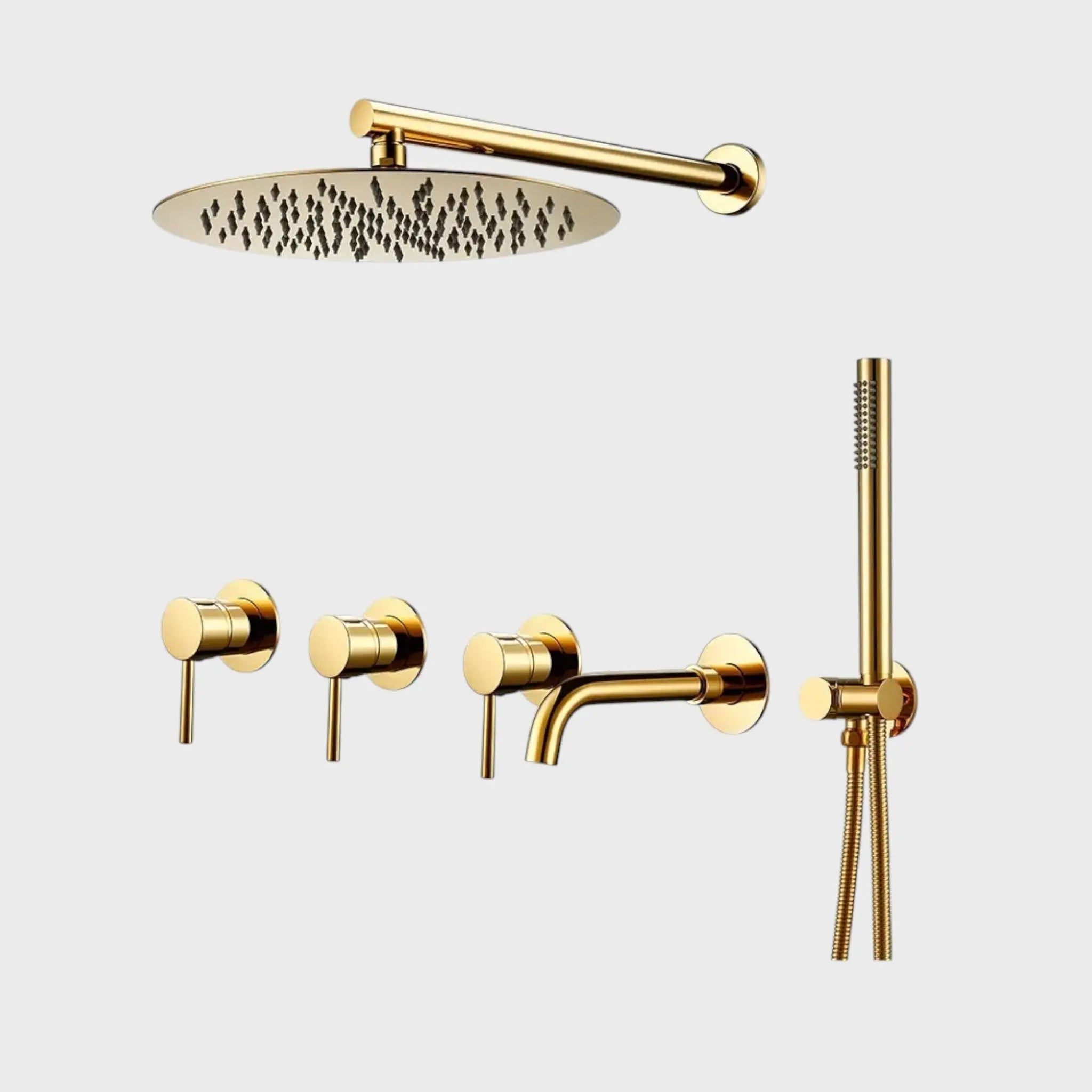 Kit de douche-bain encastré or brossé - Biblos Afinaure
