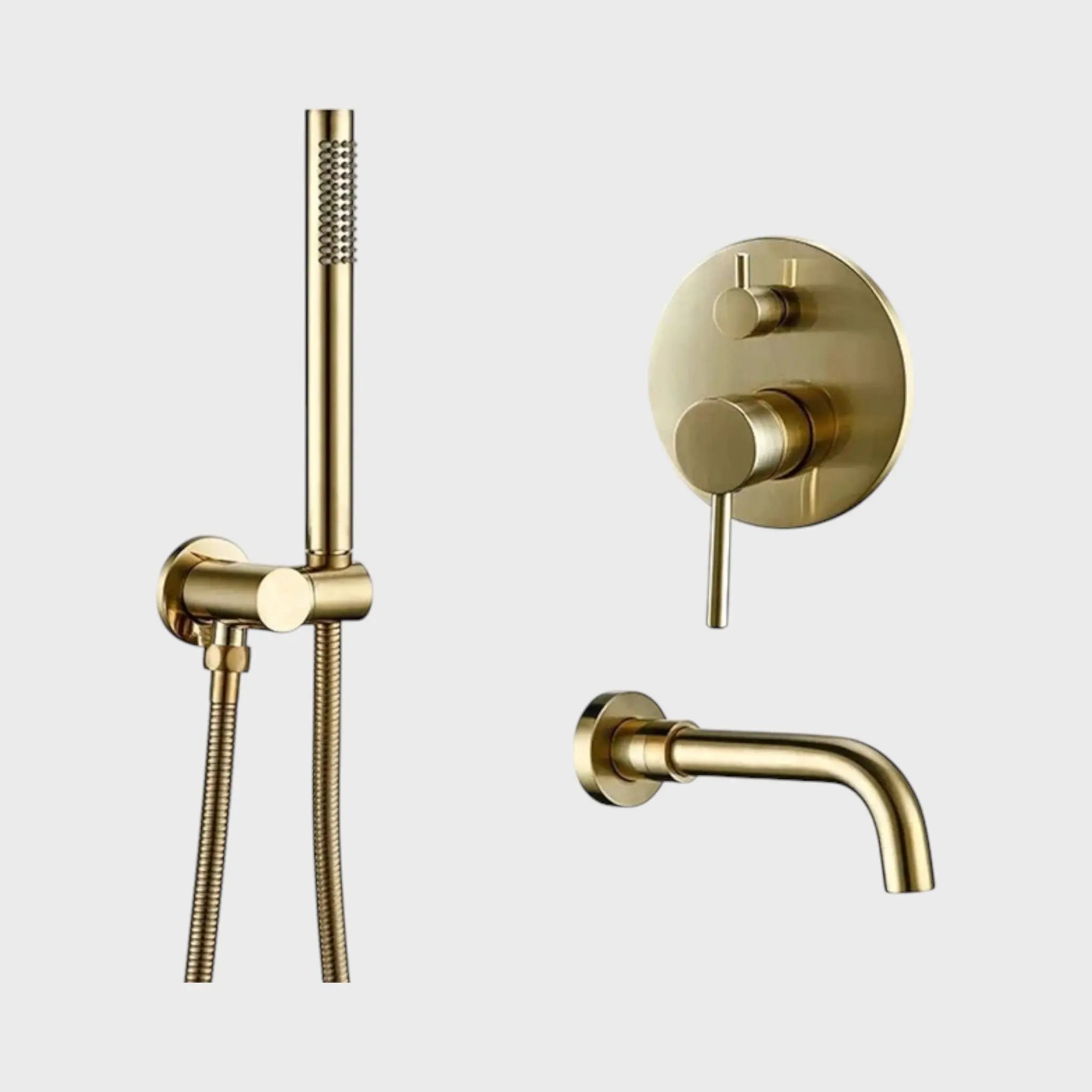 Composition mitigeur bain thermostatique encastré or brossé  - Namos Afinaure