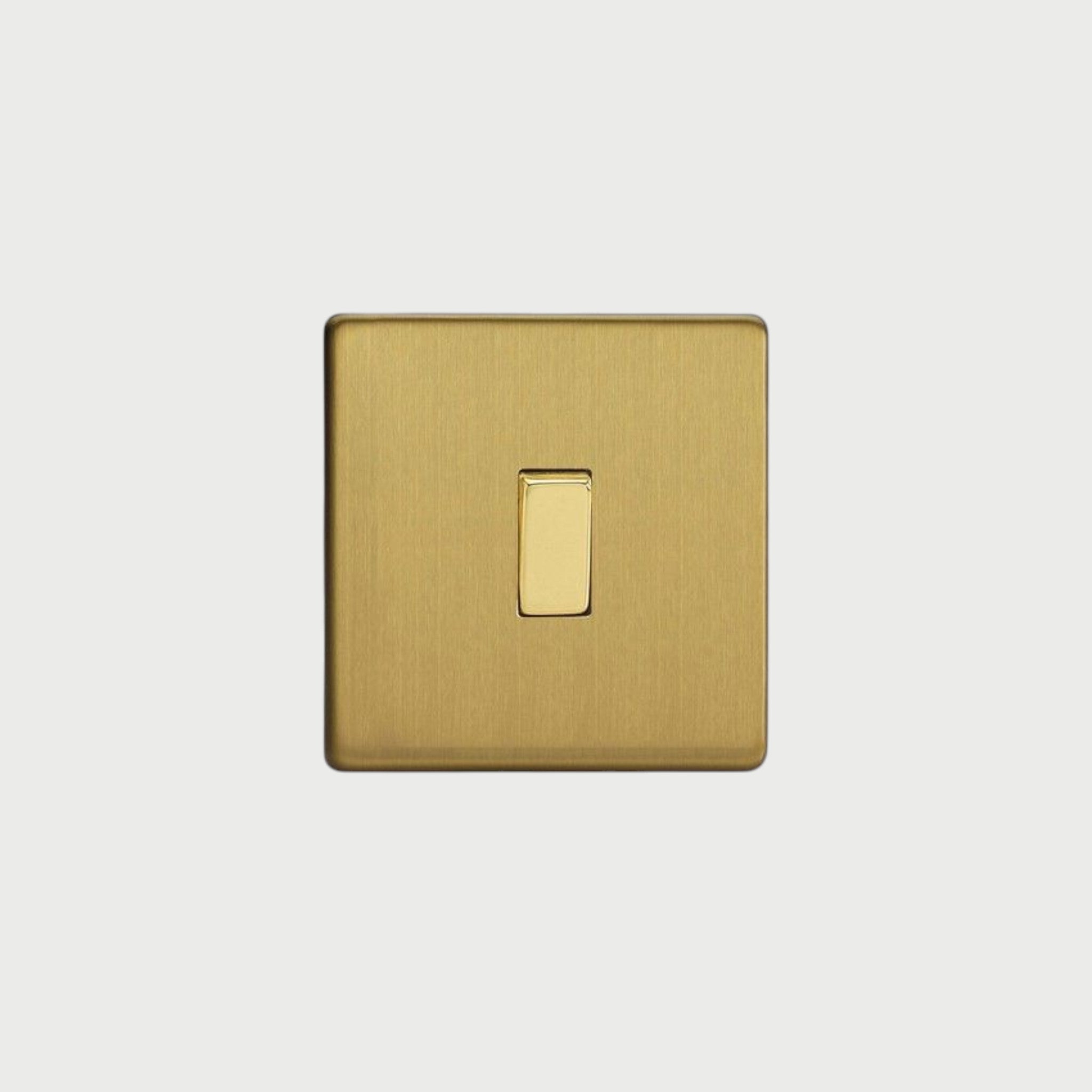 Interrupteur simple bouton plat Laiton brossé - Mayfair