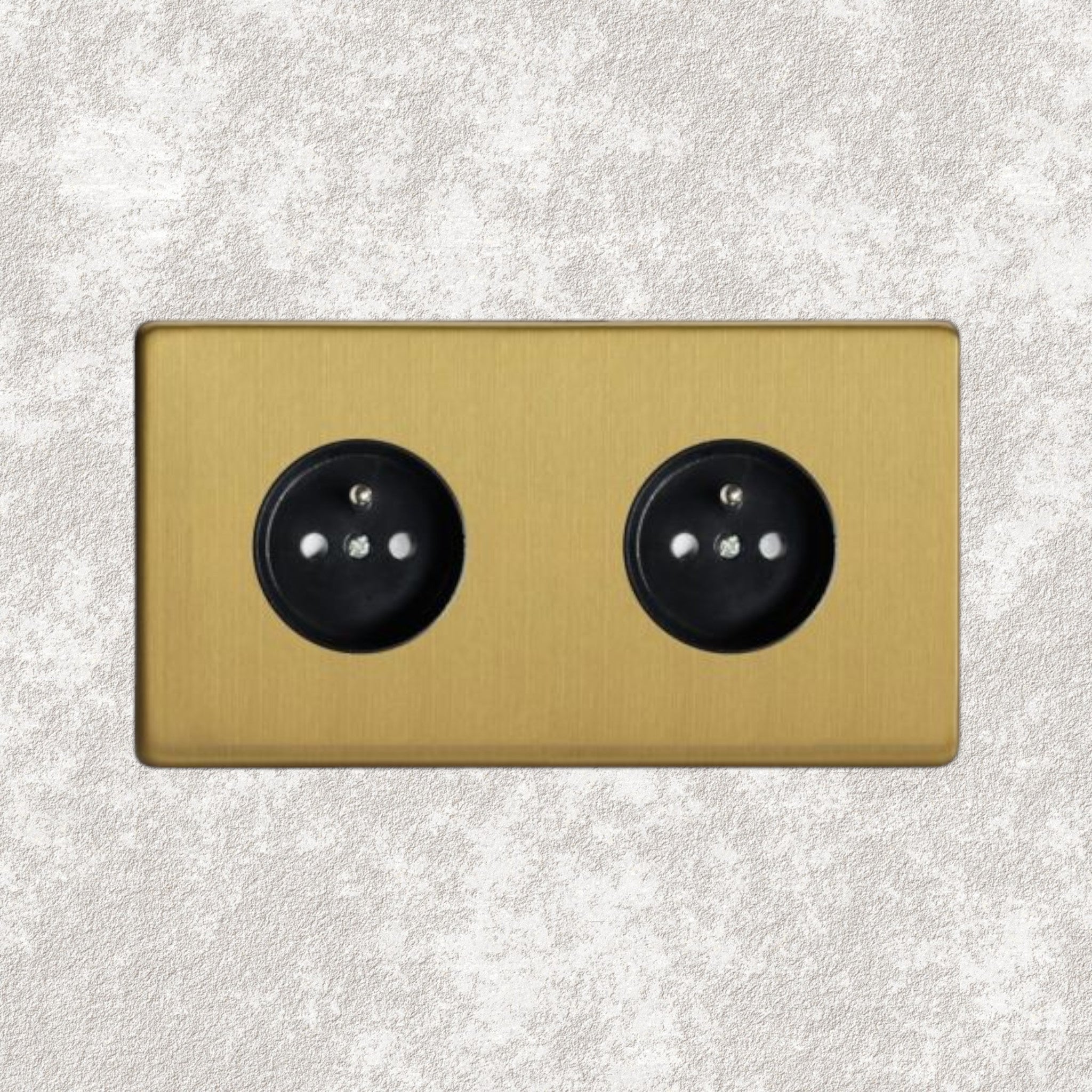 Brushed brass double socket - Mayfair