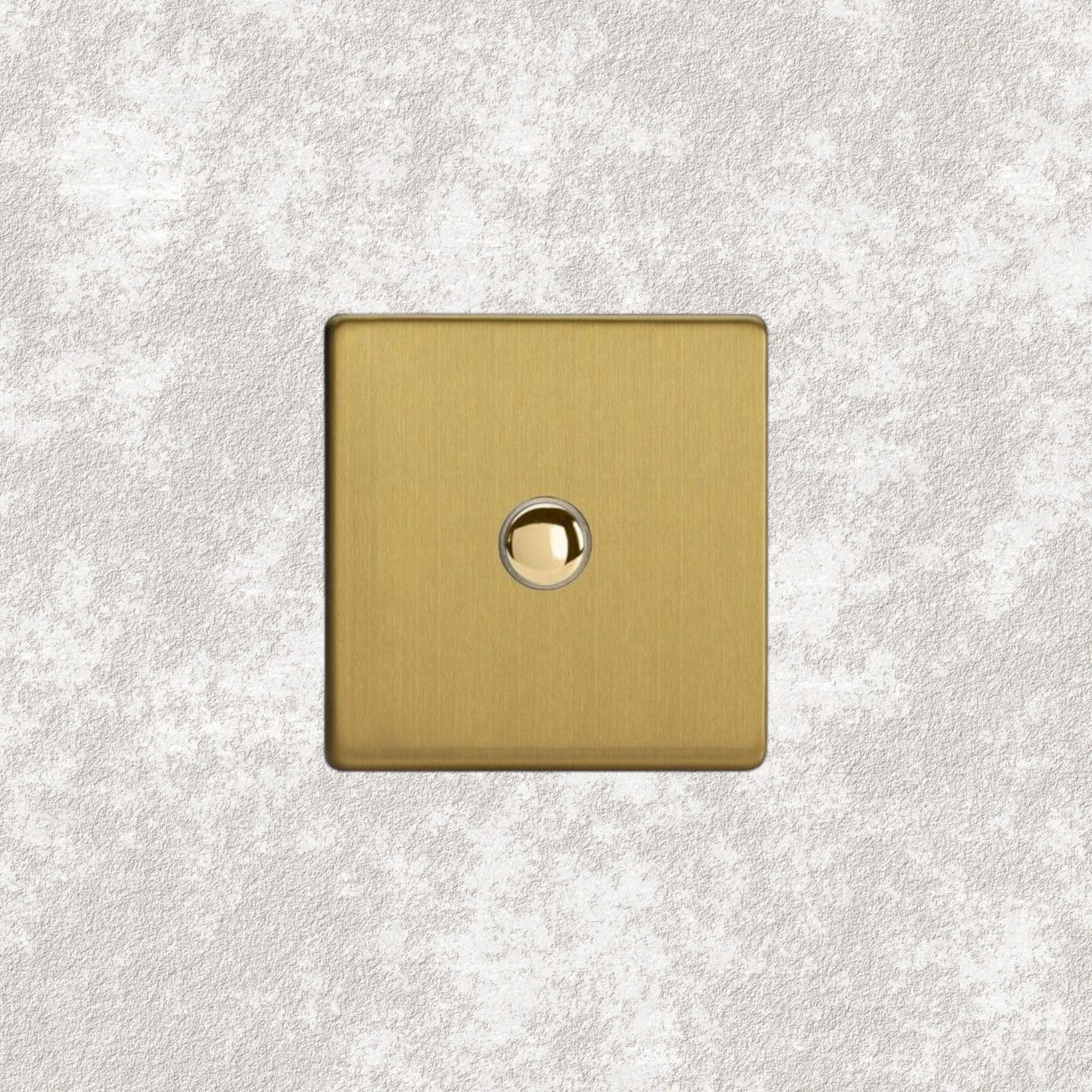 Bouton poussoir simple laiton brossé - Mayfair Afinaure