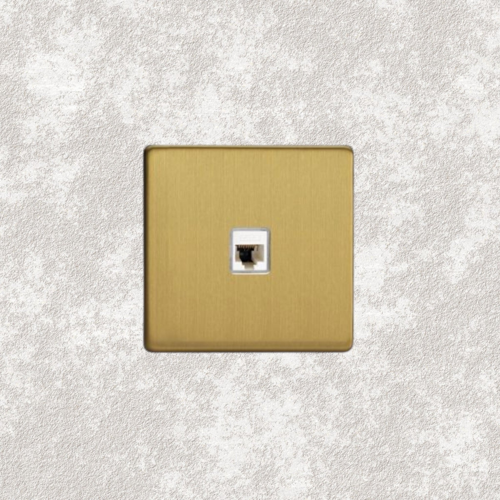 Brushed brass RJ45 socket - Mayfair