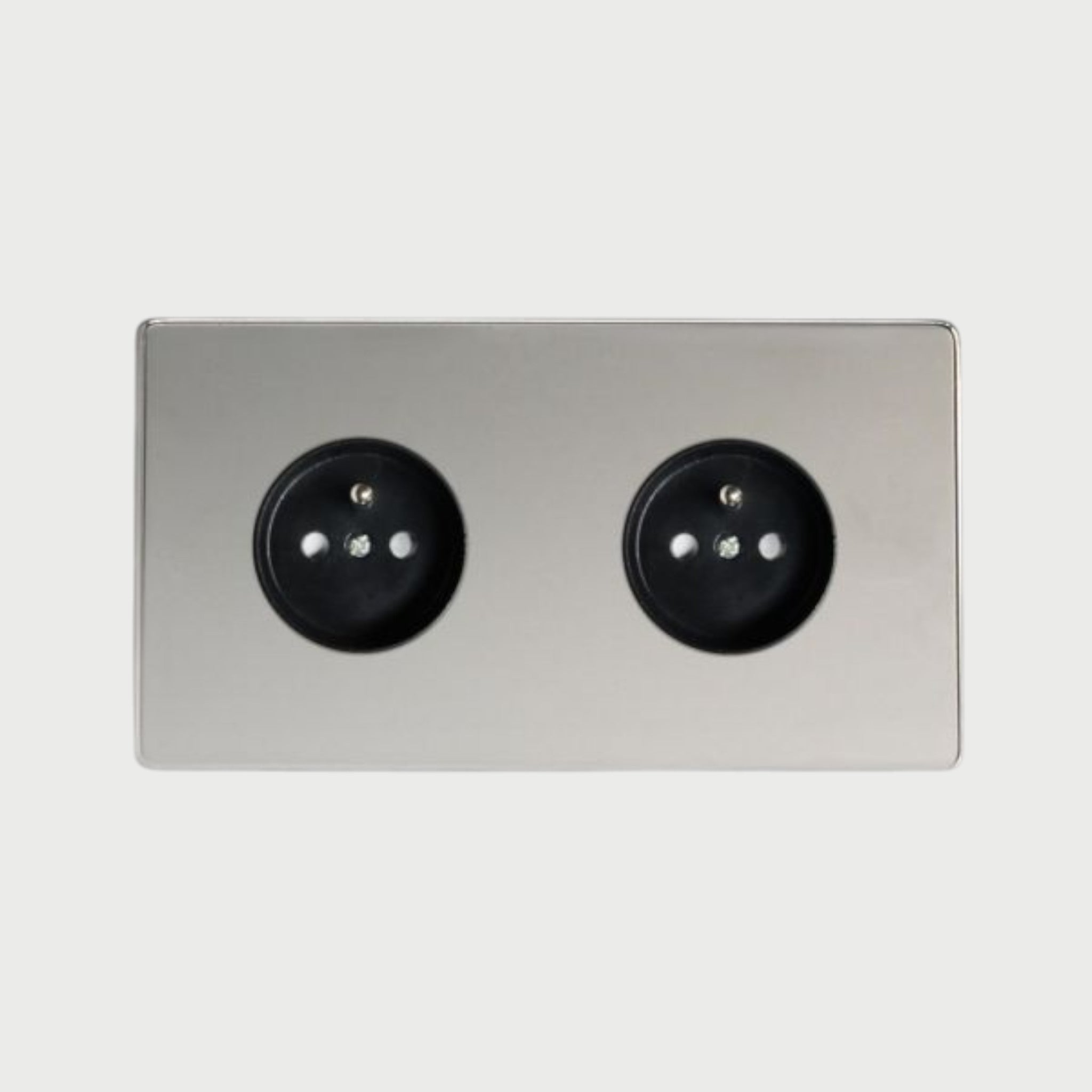 Chrome mirror twin socket - Mayfair